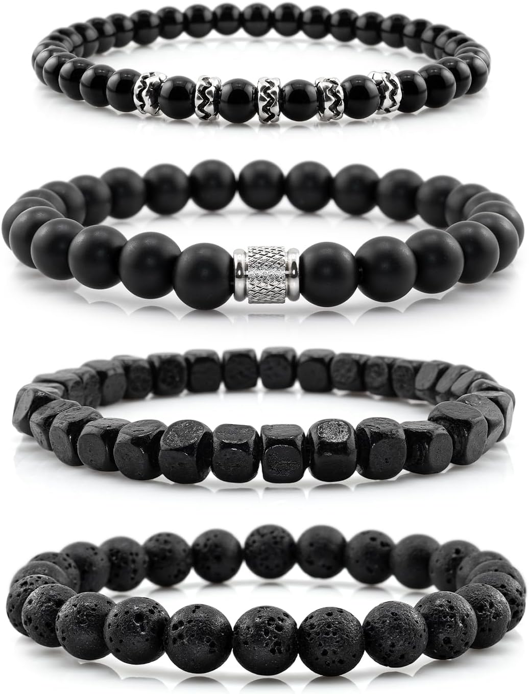 Thumbnail 5 de Lameybrt Herren Armband Set Multi – Tiger Eye / Matte Agat / Lava Rock