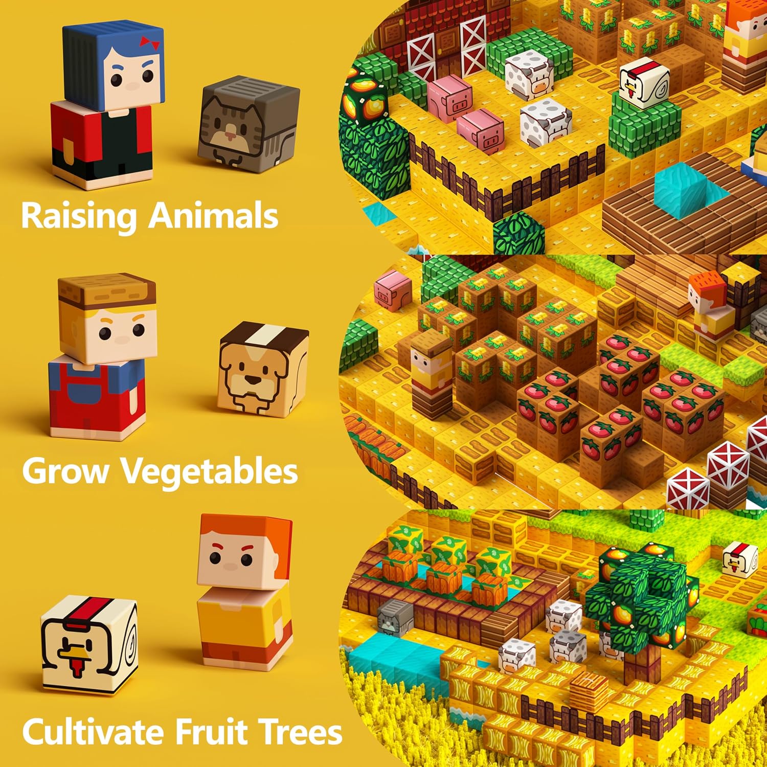 Detalle de idoot 100PCS Magnetic Building Blocks Set - Farm Theme for STEM & Montessori Learning