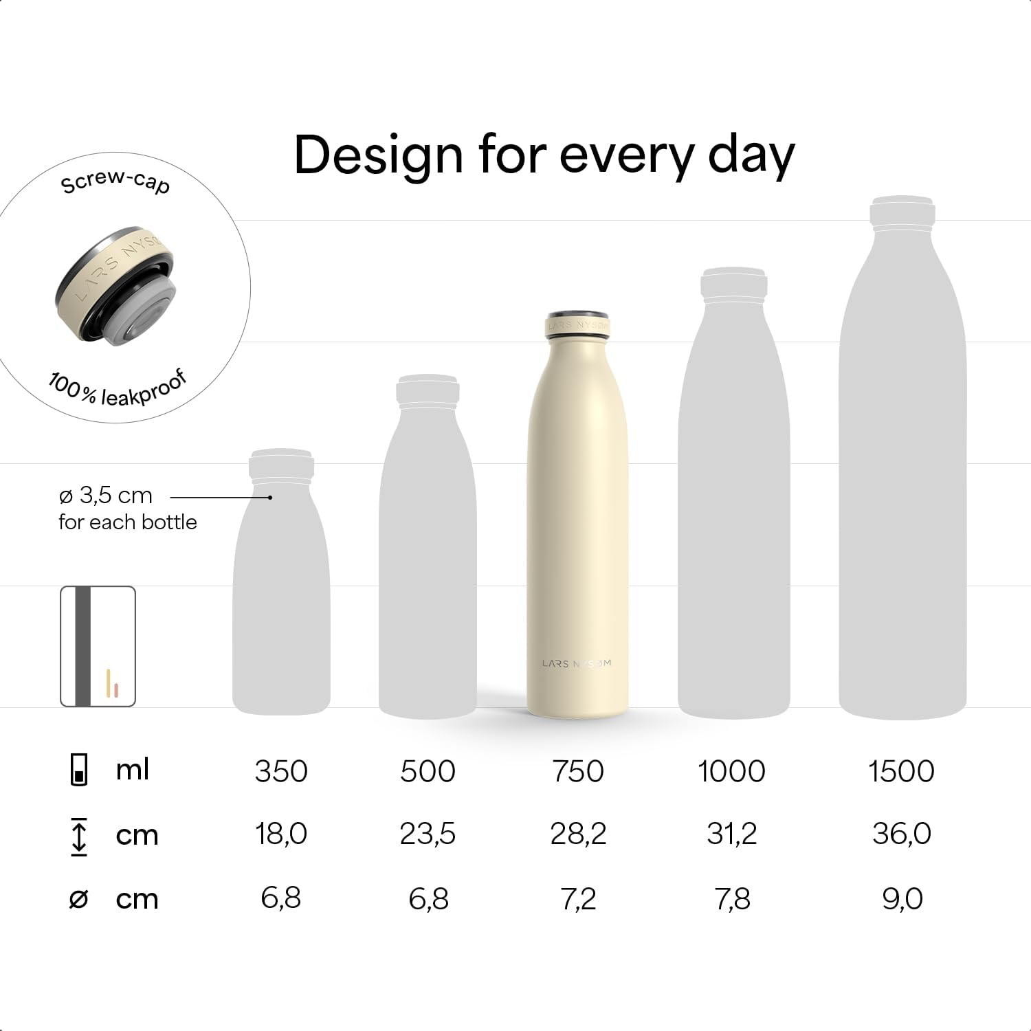 Thumbnail 3 de LARS NYSØM Ren Insulated Water Bottle 750ml