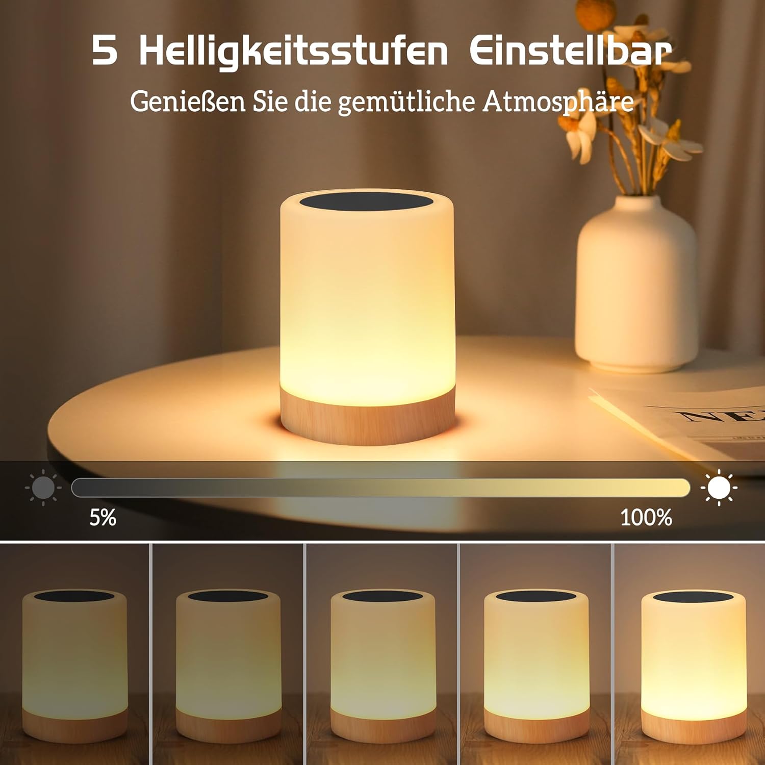 Thumbnail 1 de Bonsery LED Nachttischlampe 1800mAh