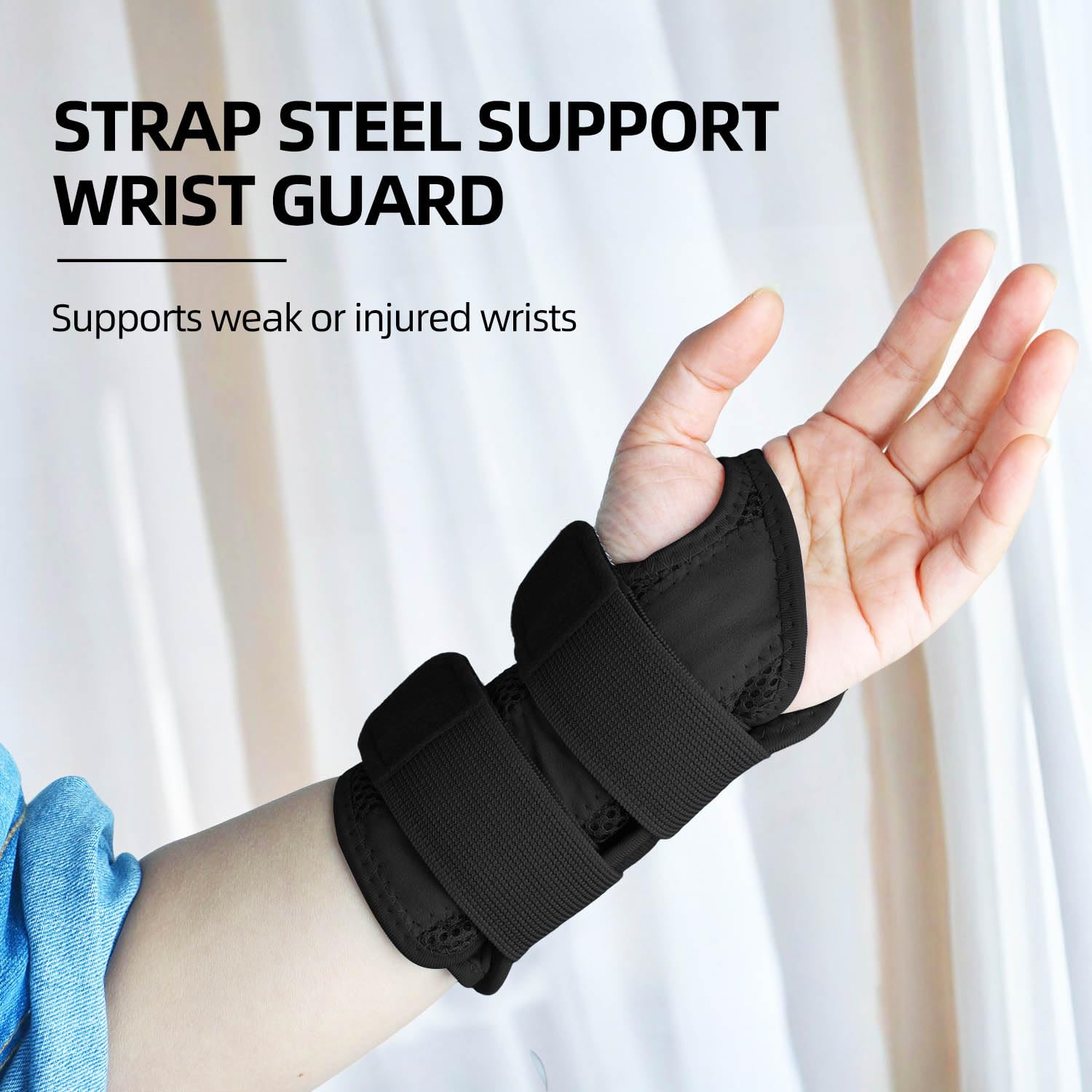 Detalle de Kecartu Left-Hand Wrist Brace, S/M, Adjustable Straps and Aluminium Splint