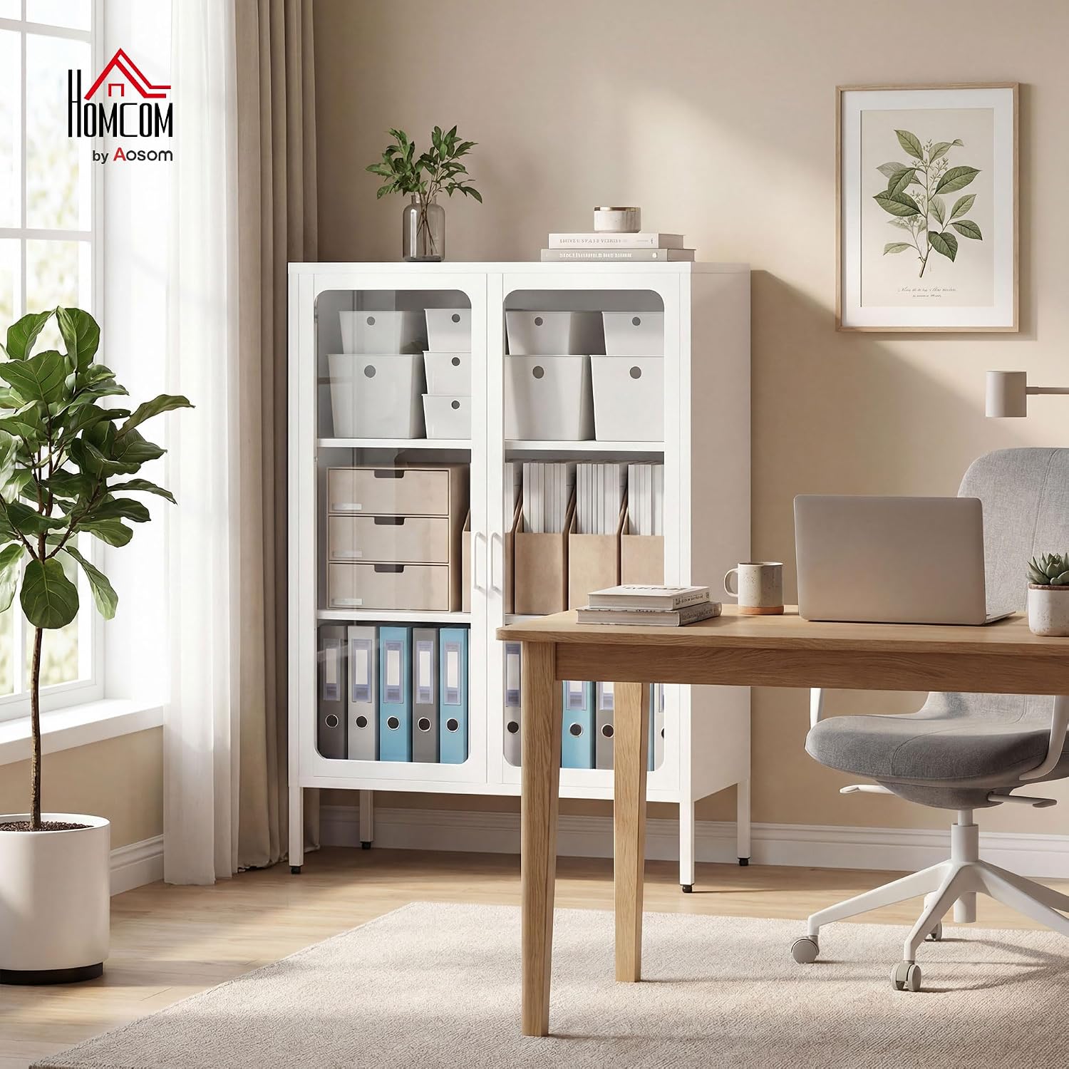 Detalle 2 de HOMCOM Armoire de Bureau en Acier 80x40x110 cm