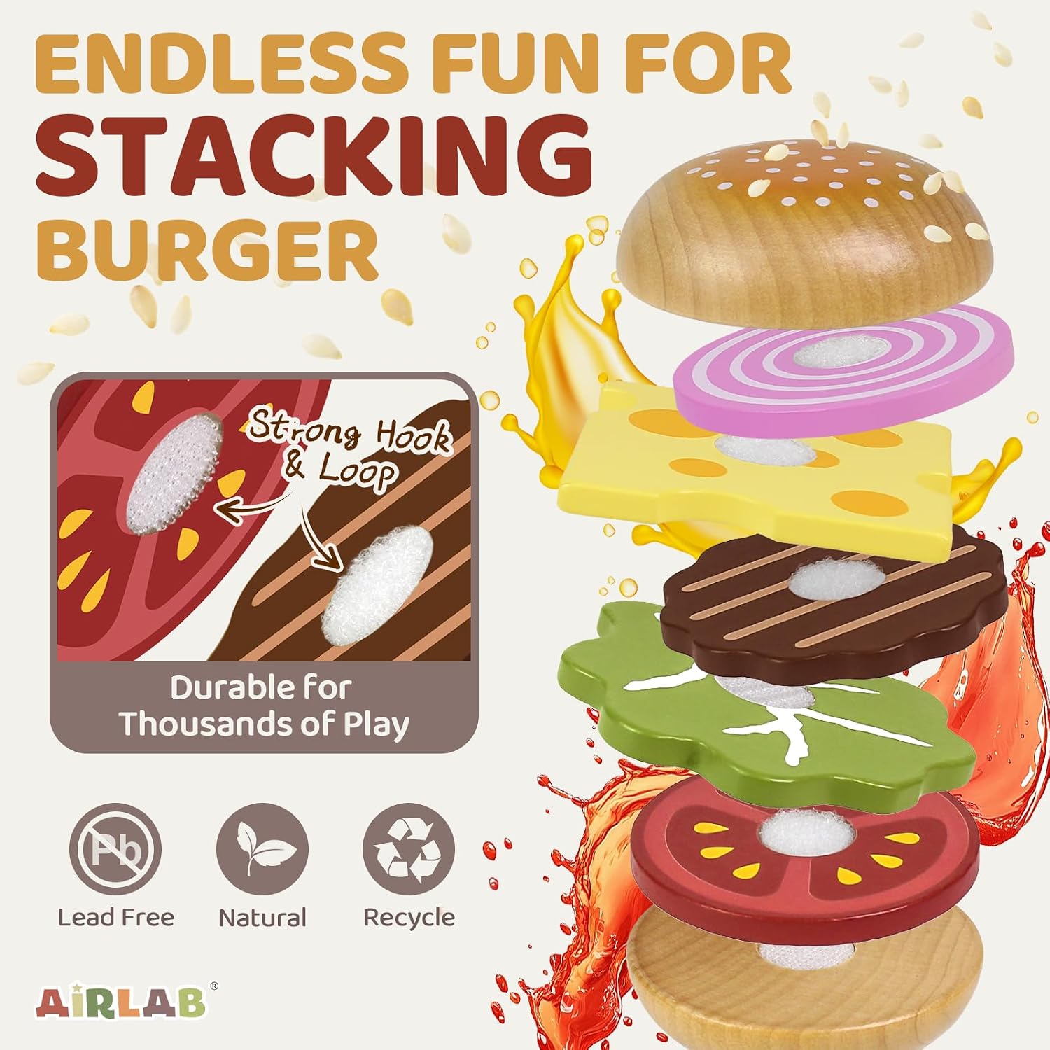Detalle de Airlab play food set 37 piece toy
