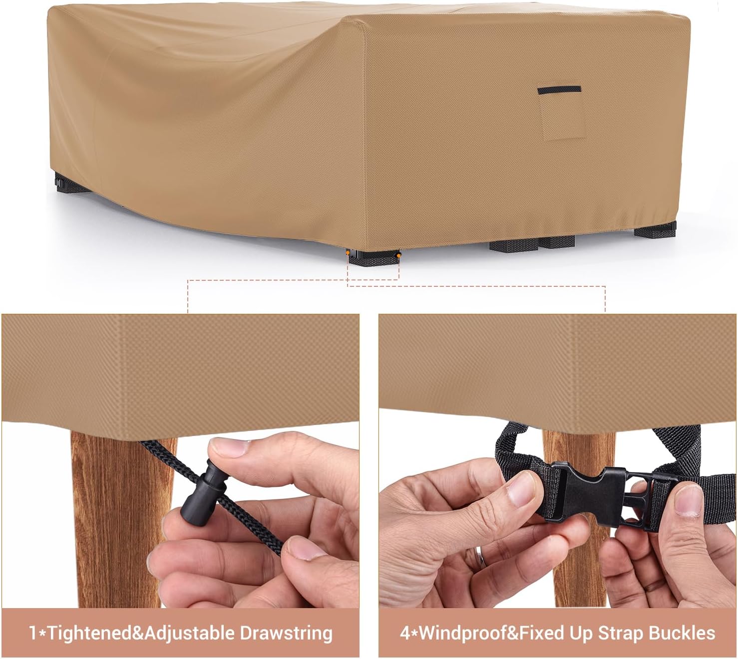 Detalle de Mrrihand Patio Furniture Cover 108"L x 82"W x 28"H