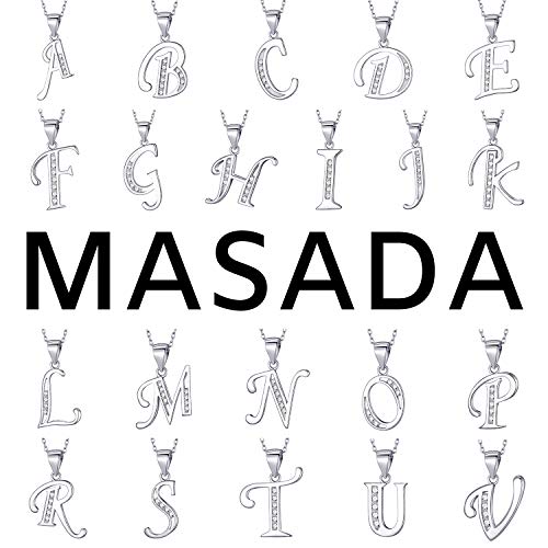 Thumbnail 6 de MASADA collar de plata esterlina 925 con inicial H y circonios (cadena 46 cm)