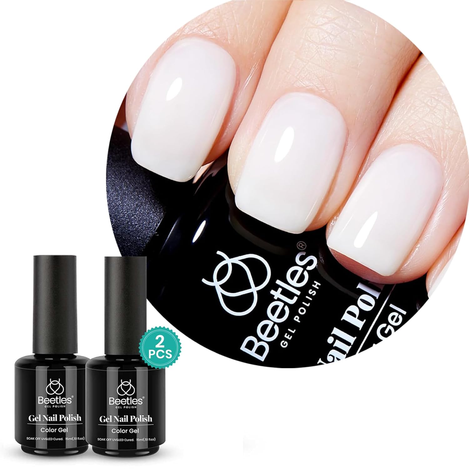 Detalle de Beetles Milky White UV Lack Gel 2x 15 ml