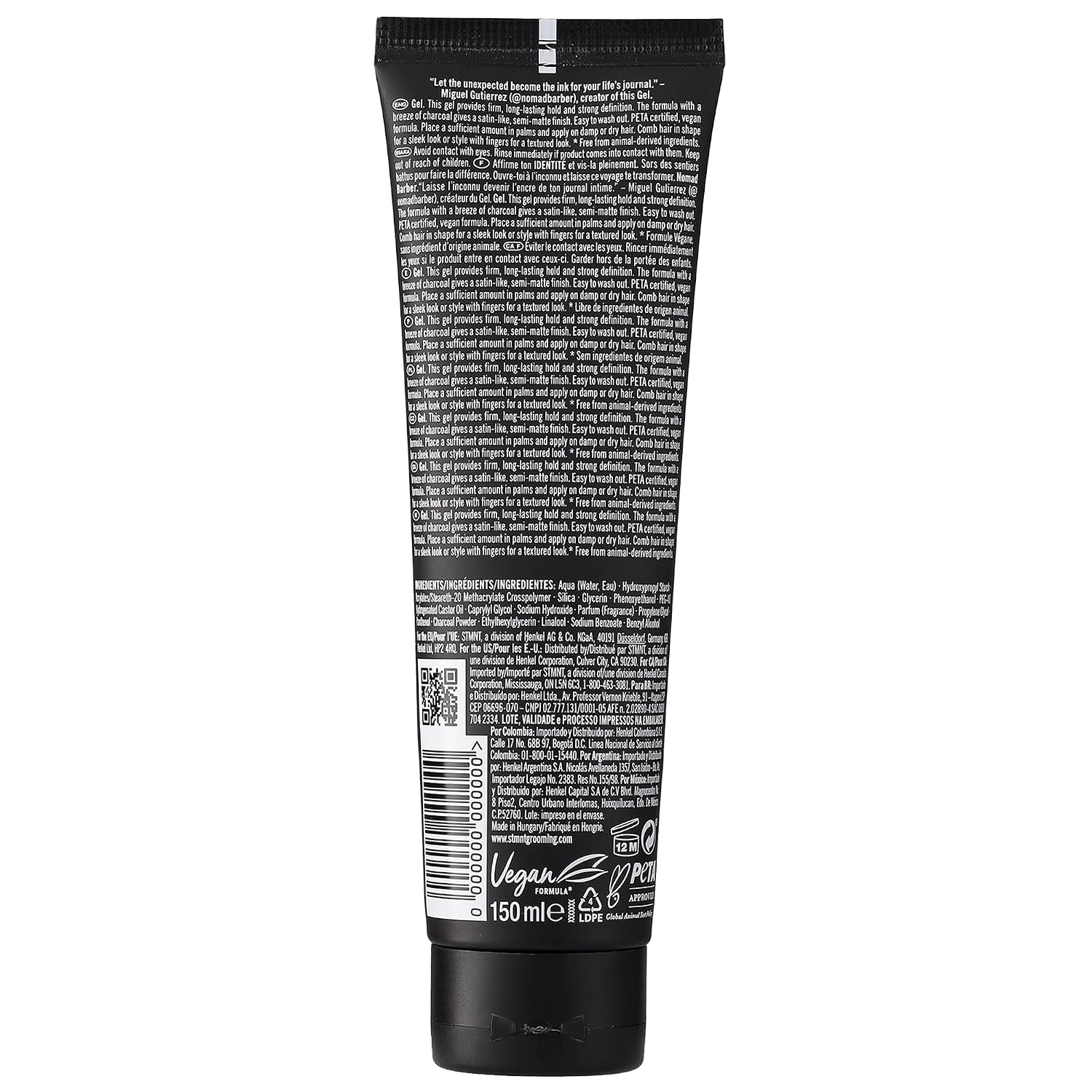 Detalle de STMNT STATEMENT GEL 150 ml – starker Halt, halbmattes Finish, mit Holzkohle