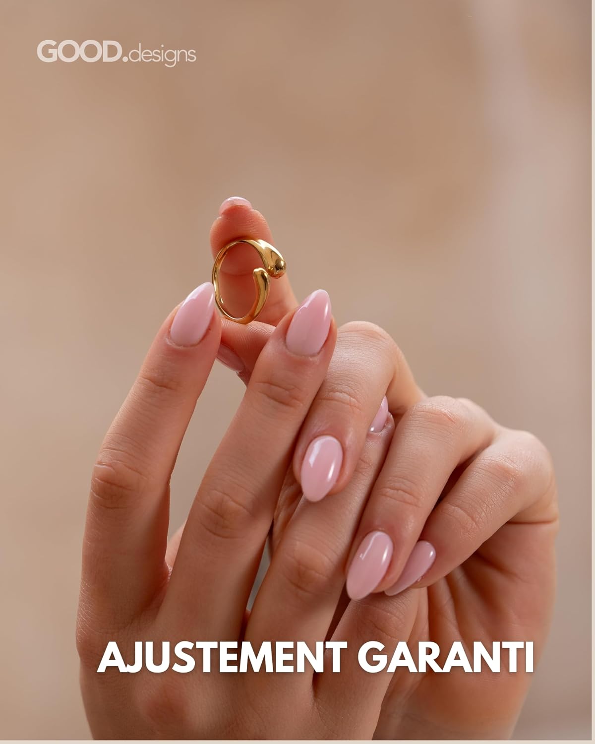 Thumbnail 3 de Bague réglable femme acier inox 18K Or/rose/argent
