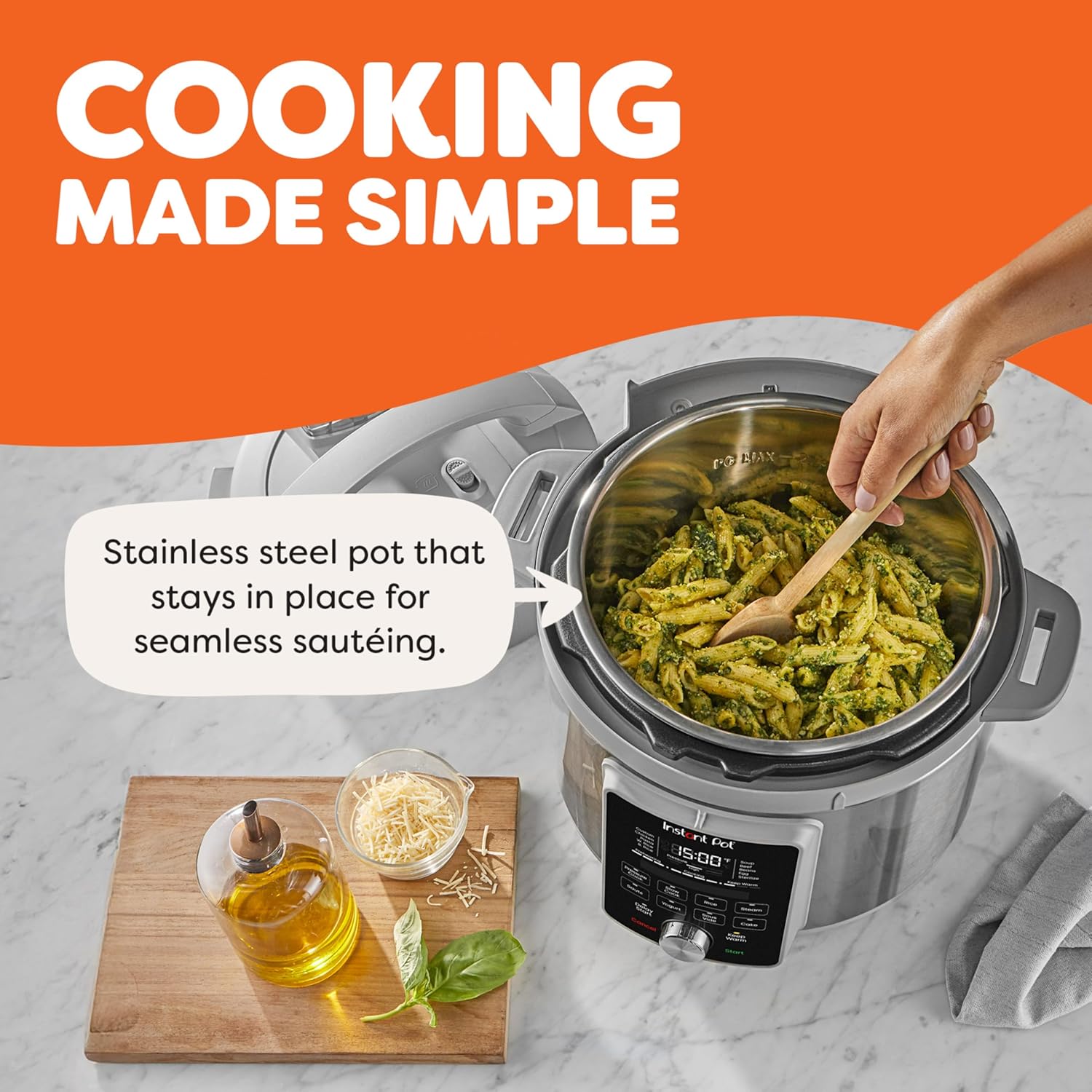 Thumbnail 4 de Instant Pot 6-Quart Whisper Quiet 9-in-1 Electric Pressure Cooker (Stainless Steel)