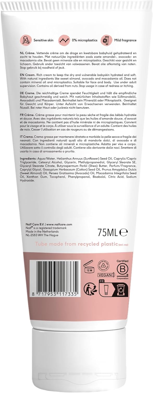 Thumbnail 1 de Naïf Crema Viso 75 ml per Neonati e Bambini – Idratante, delicata e priva di additivi