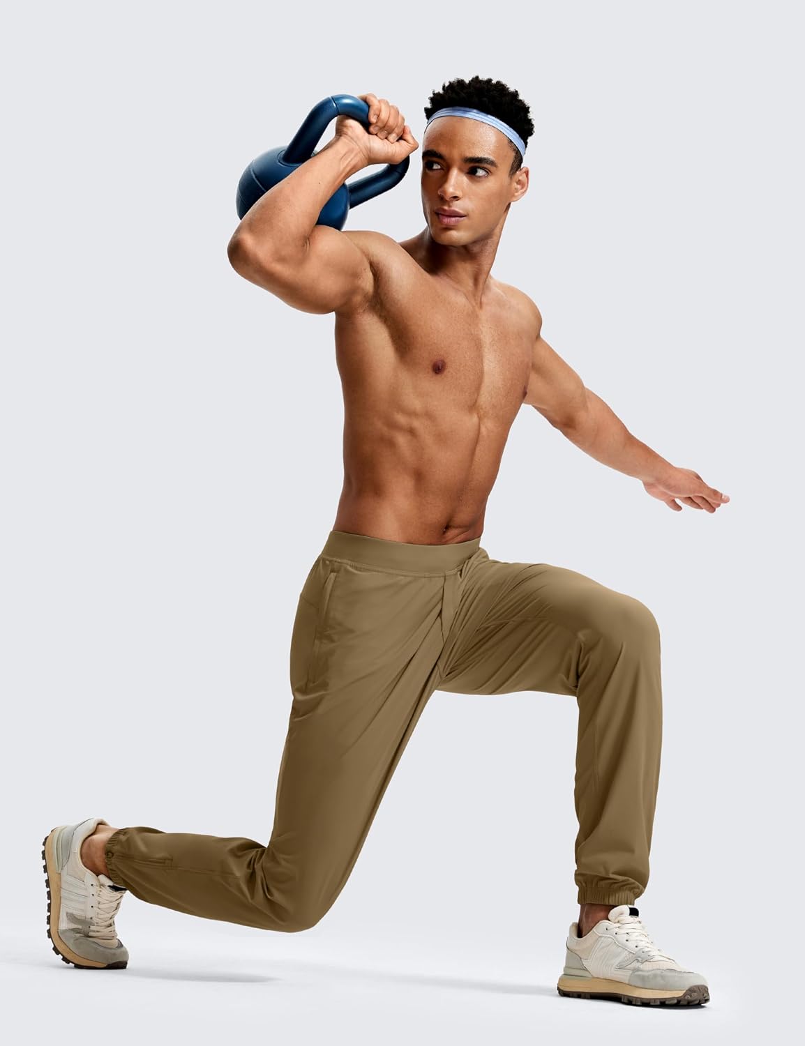 Detalle de CRZ YOGA pantaloni sportivi da corsa leggeri da uomo, artefatto marrone L
