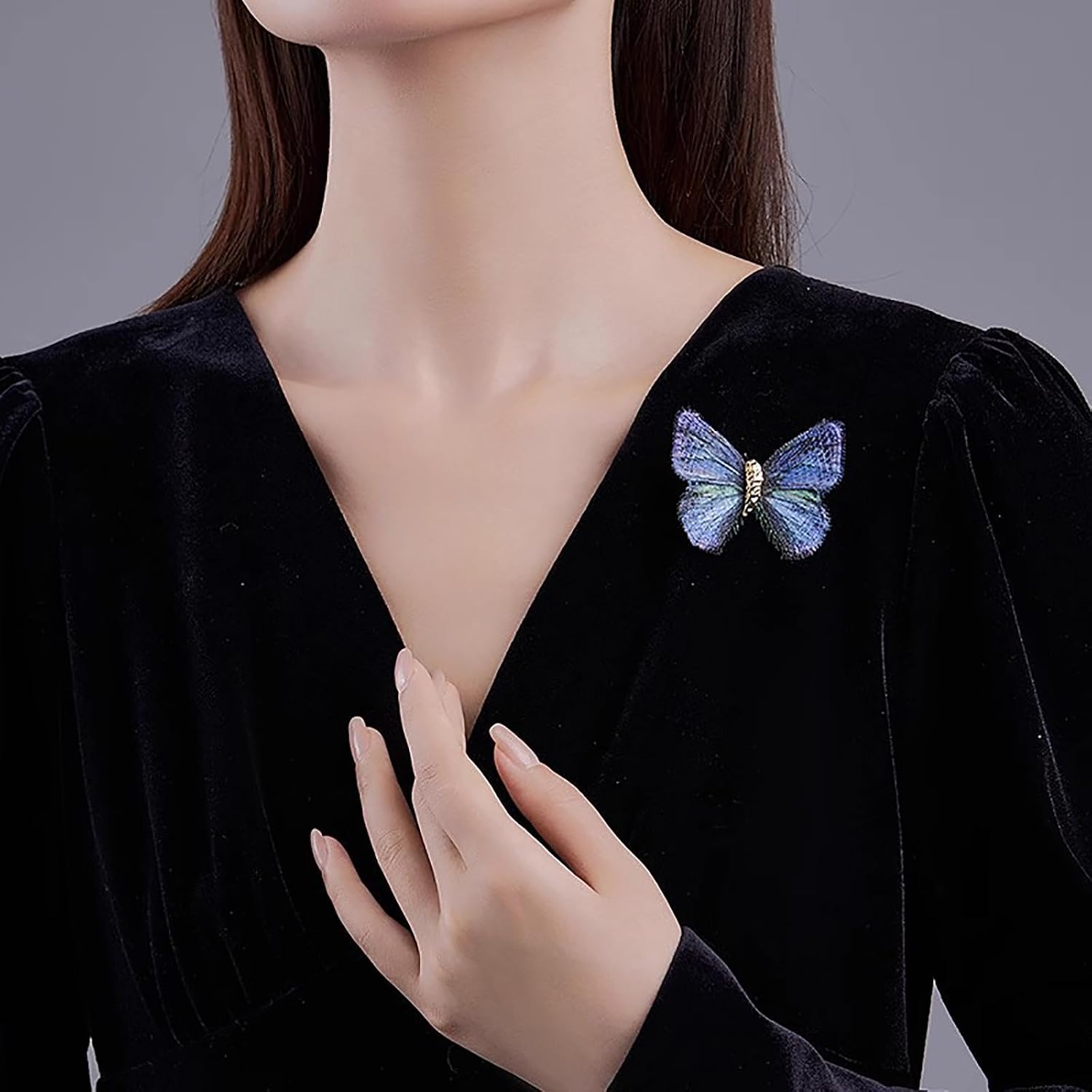 Detalle de CCAIPU Schmetterlings Broschen für Damen, 2 Stück Blumenbroschen mit Strass – Hochzeits-Accessoires und stilvolles Schmuckgeschenk