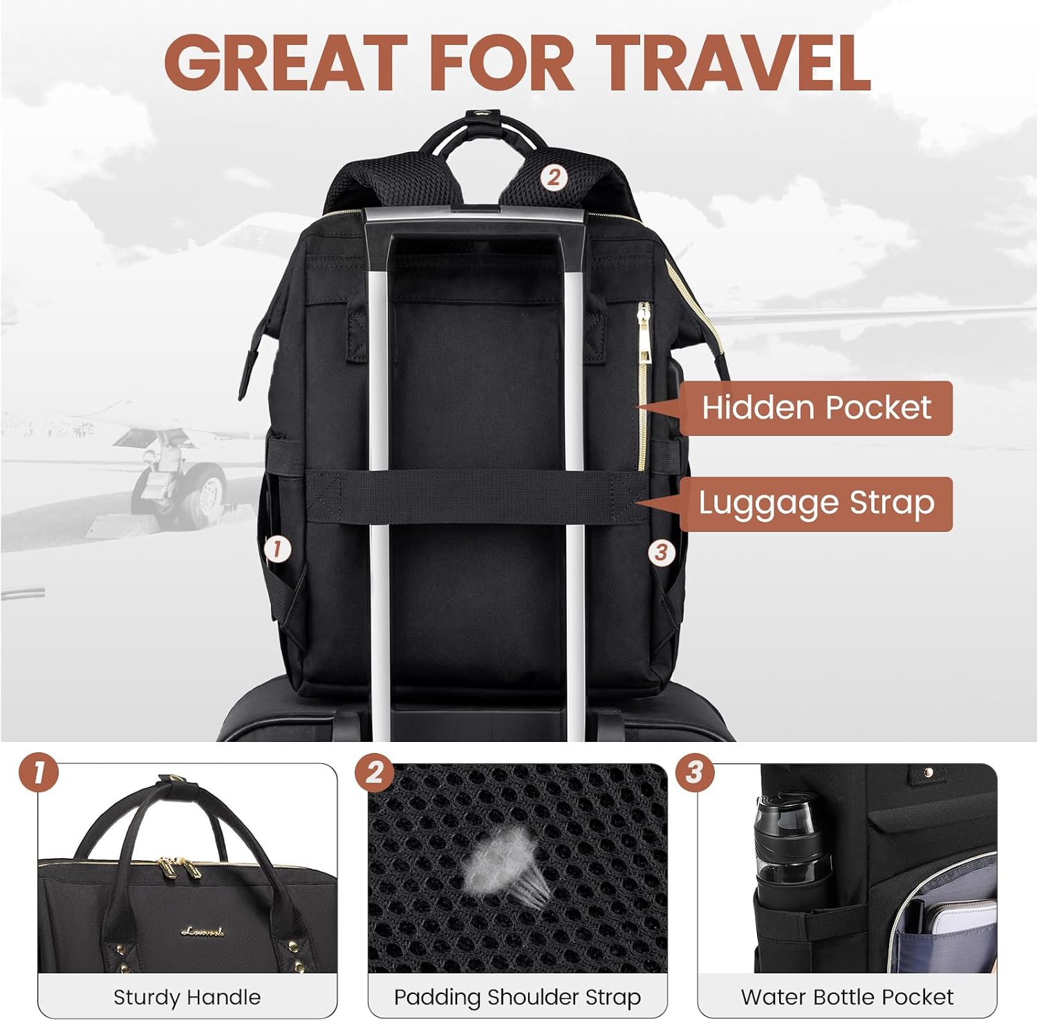 Thumbnail 4 de LOVEVOOK 17 Inch Laptop Backpack for Women