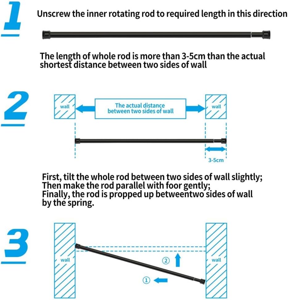 Thumbnail 1 de Extendable Curtain Pole 83–190cm White