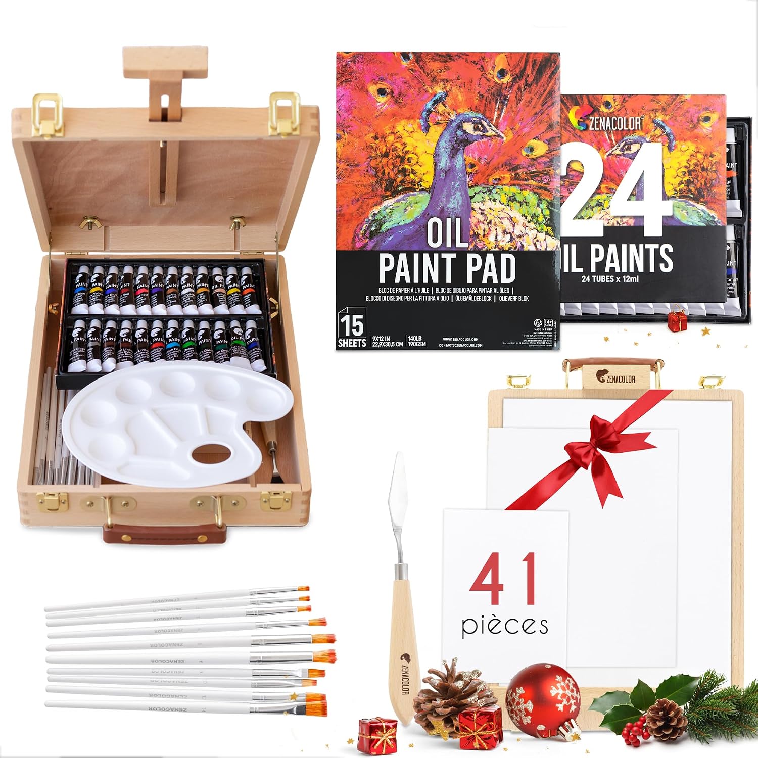 Detalle de Zenacolor Kit peinture 41 pièces 24 tubes 🎨