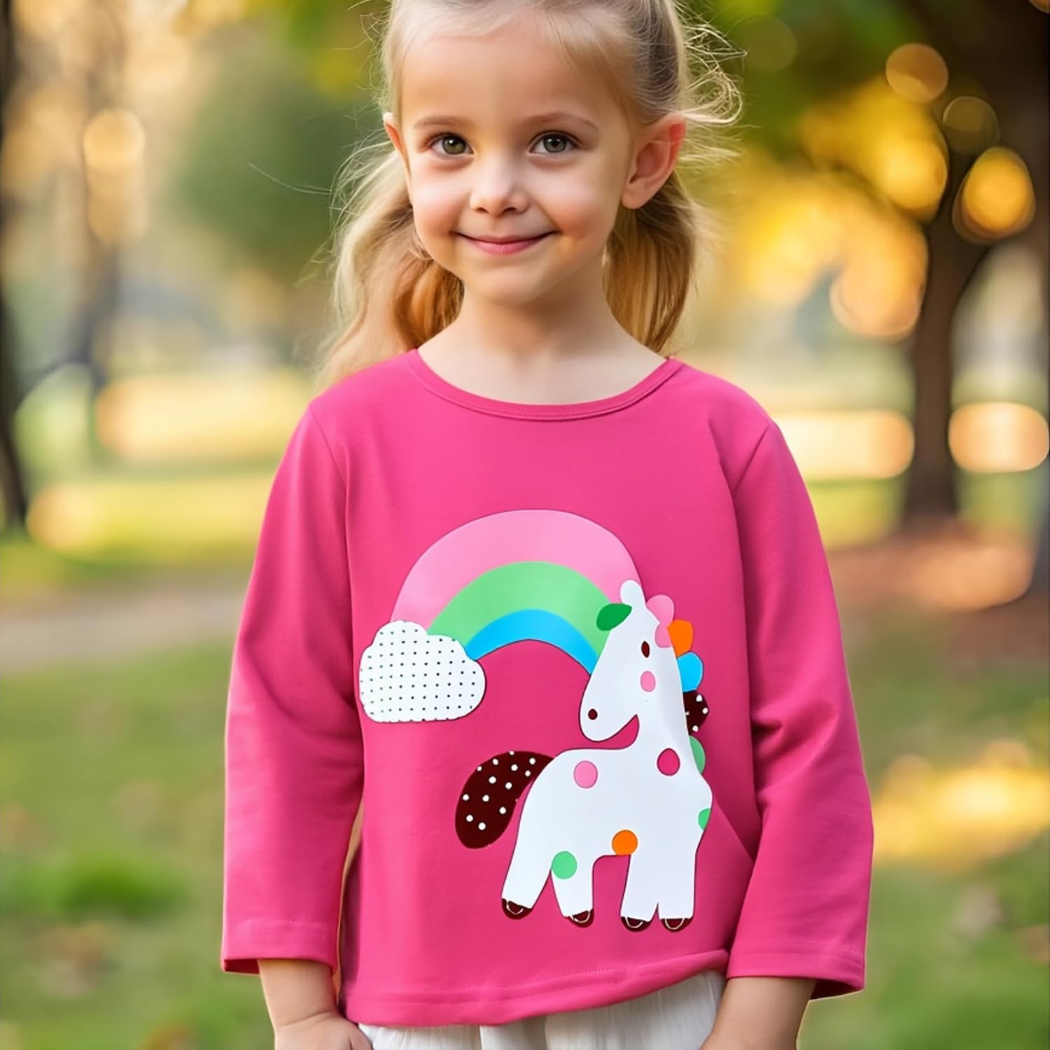Thumbnail 1 de Mädchen Langarmshirt Baumwolle Einhorn Gr.92