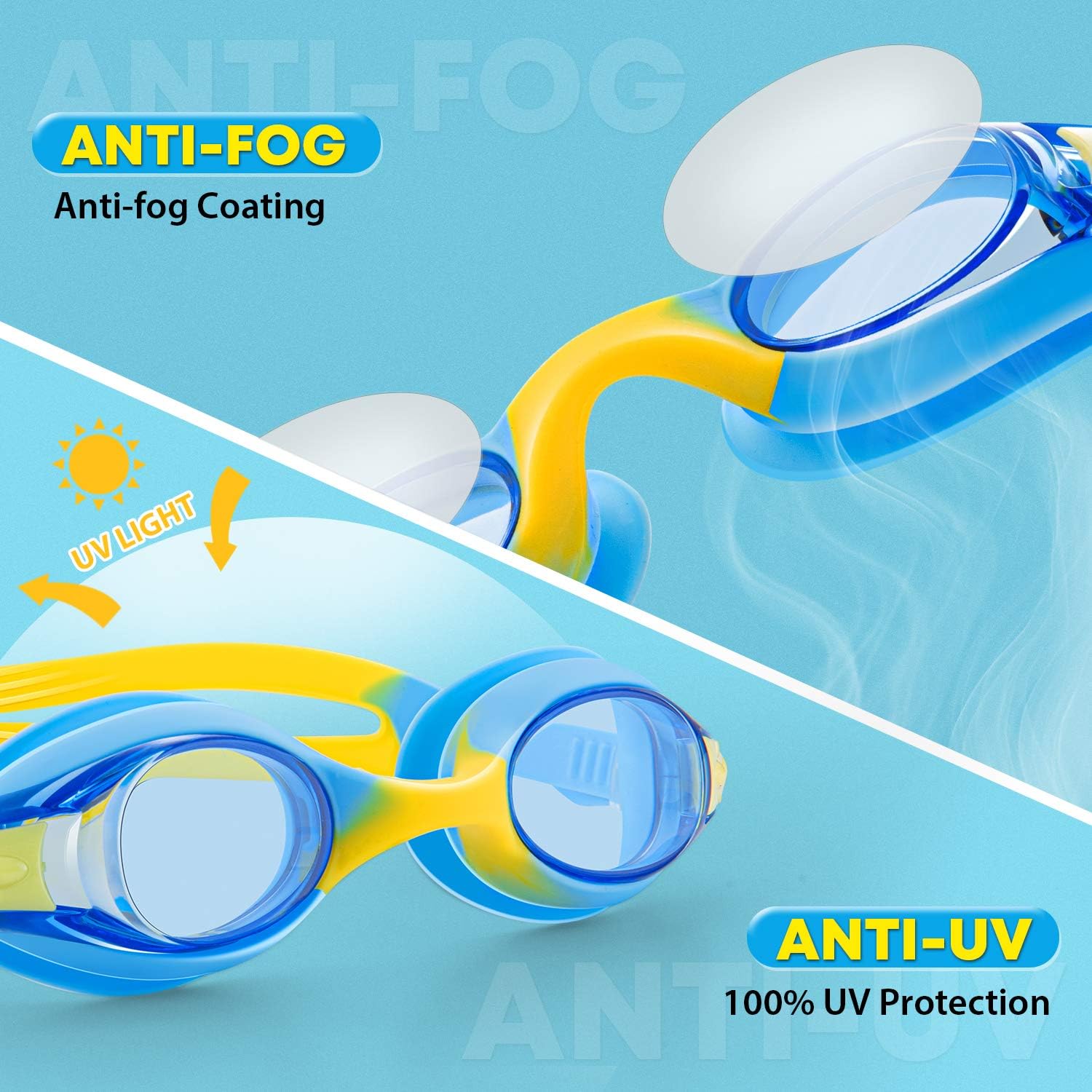 Detalle 2 de Portzon Kids Swim Goggles with Silicone Seals