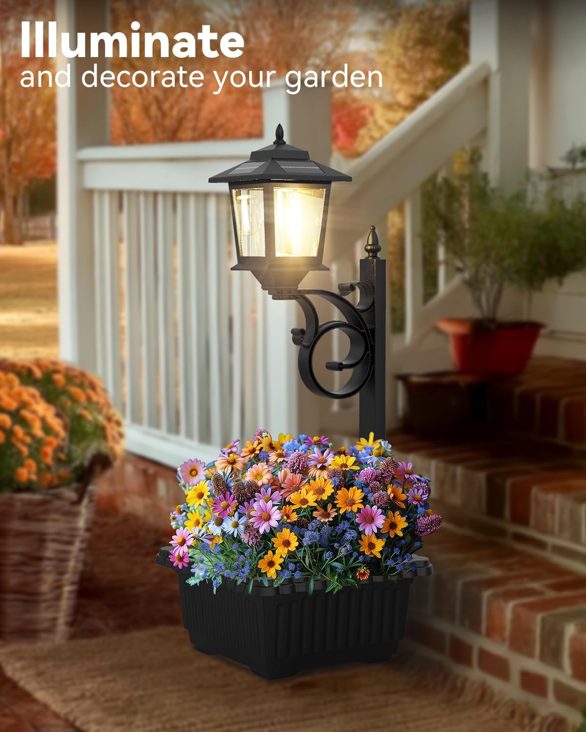 Detalle 2 de DOESLAG SL0155 2-in-1 Solar Planter Light, Waterproof, Wall-Mount or Freestanding