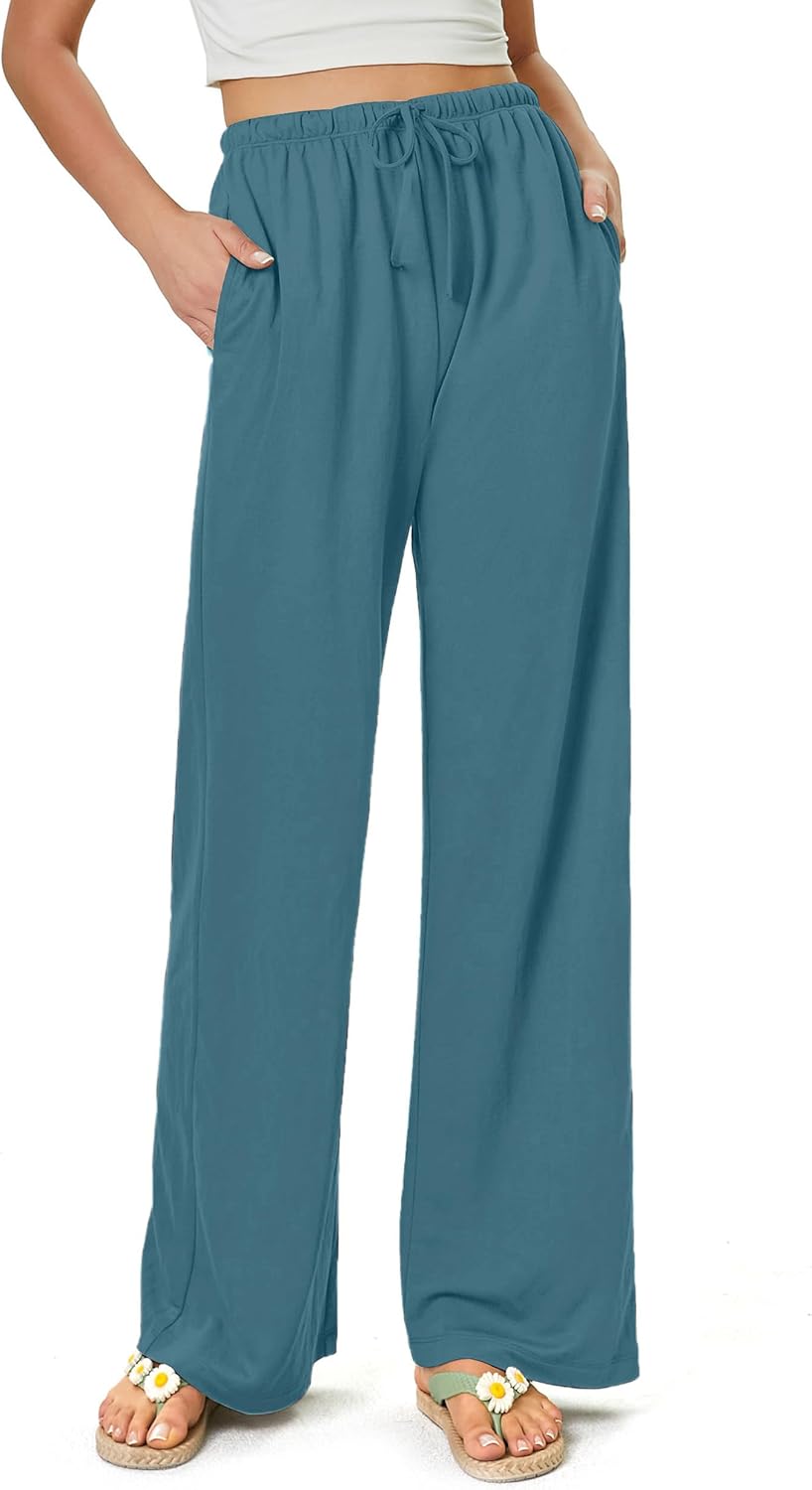 Thumbnail 6 de Glacspyg Damen Palazzo Hose mit hoher Taille – Fließende Beinweite, Strandlook & Taschen