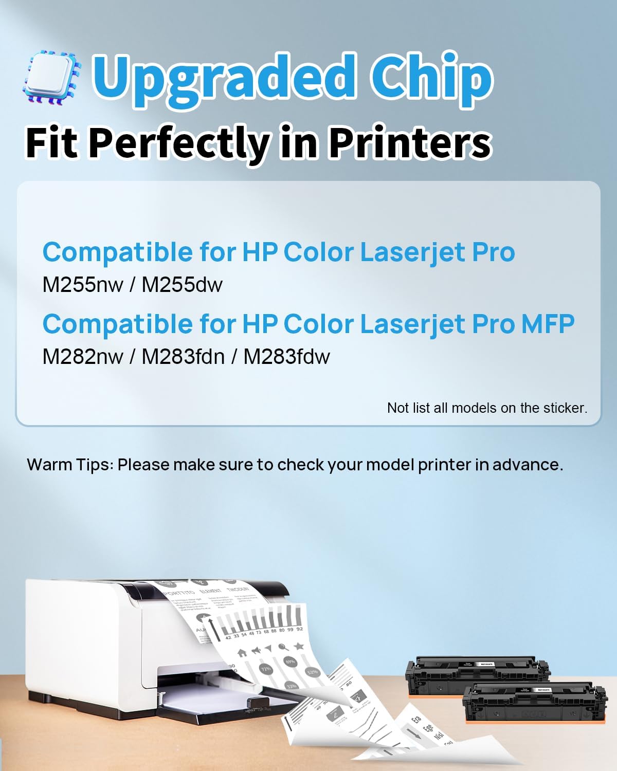 Detalle de Yowell 2X 207X Nero Cartuccia Toner compatibile per HP 207X / 207A (2 nero con chip)