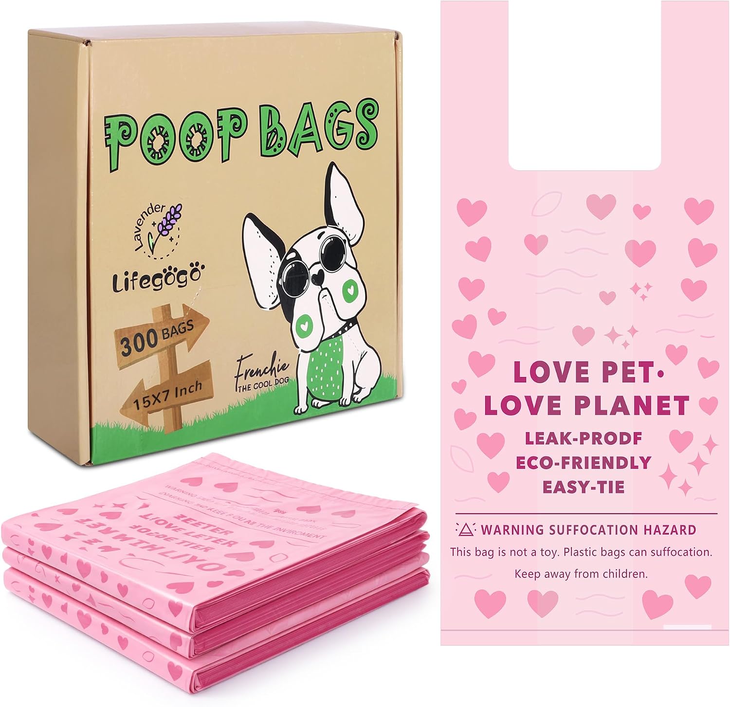 Thumbnail 6 de Dog Poo Bags with Tie Handles 300-Pack