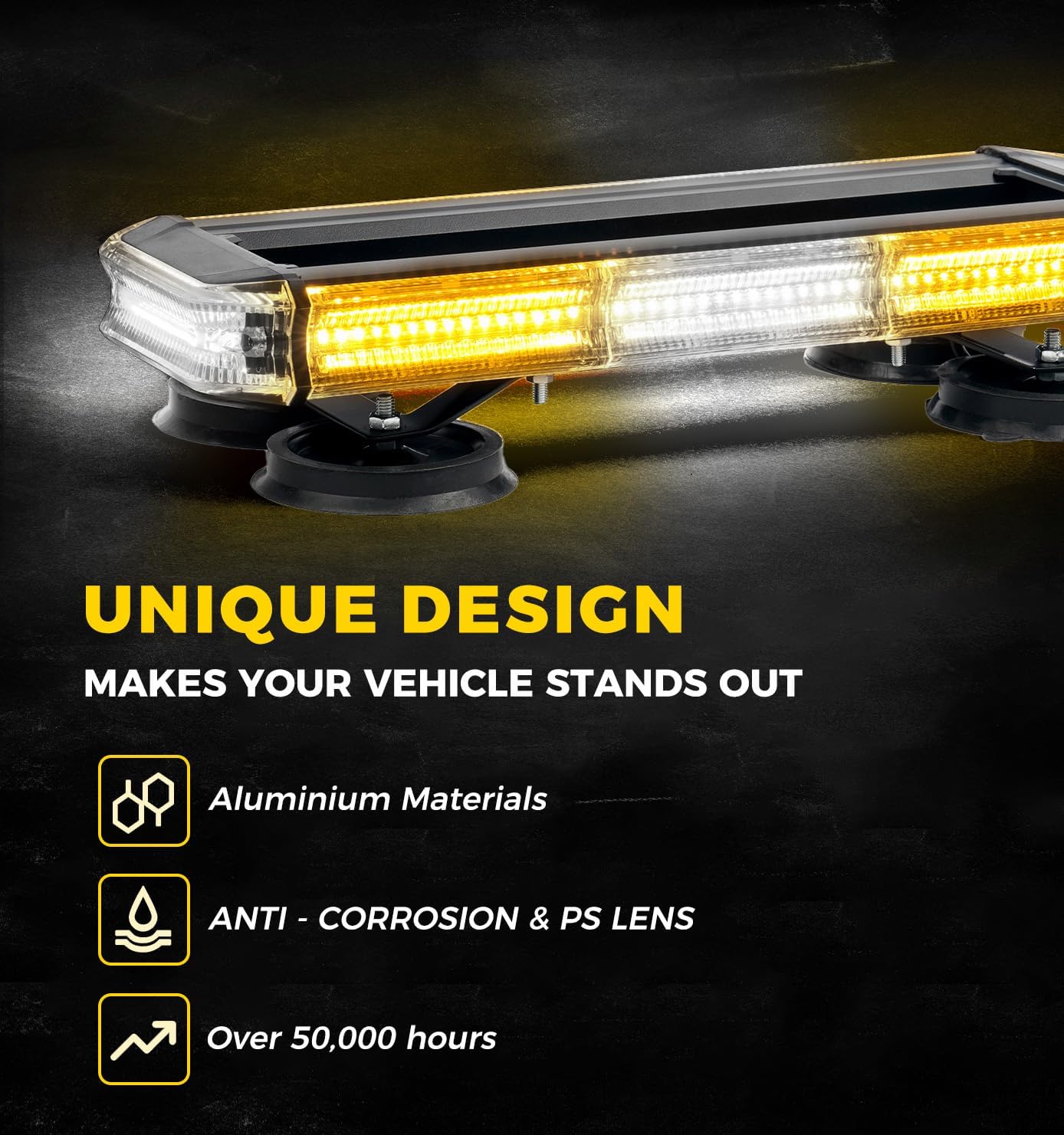 Detalle 1 de Xprite rooftop strobe light bar, 18-inch