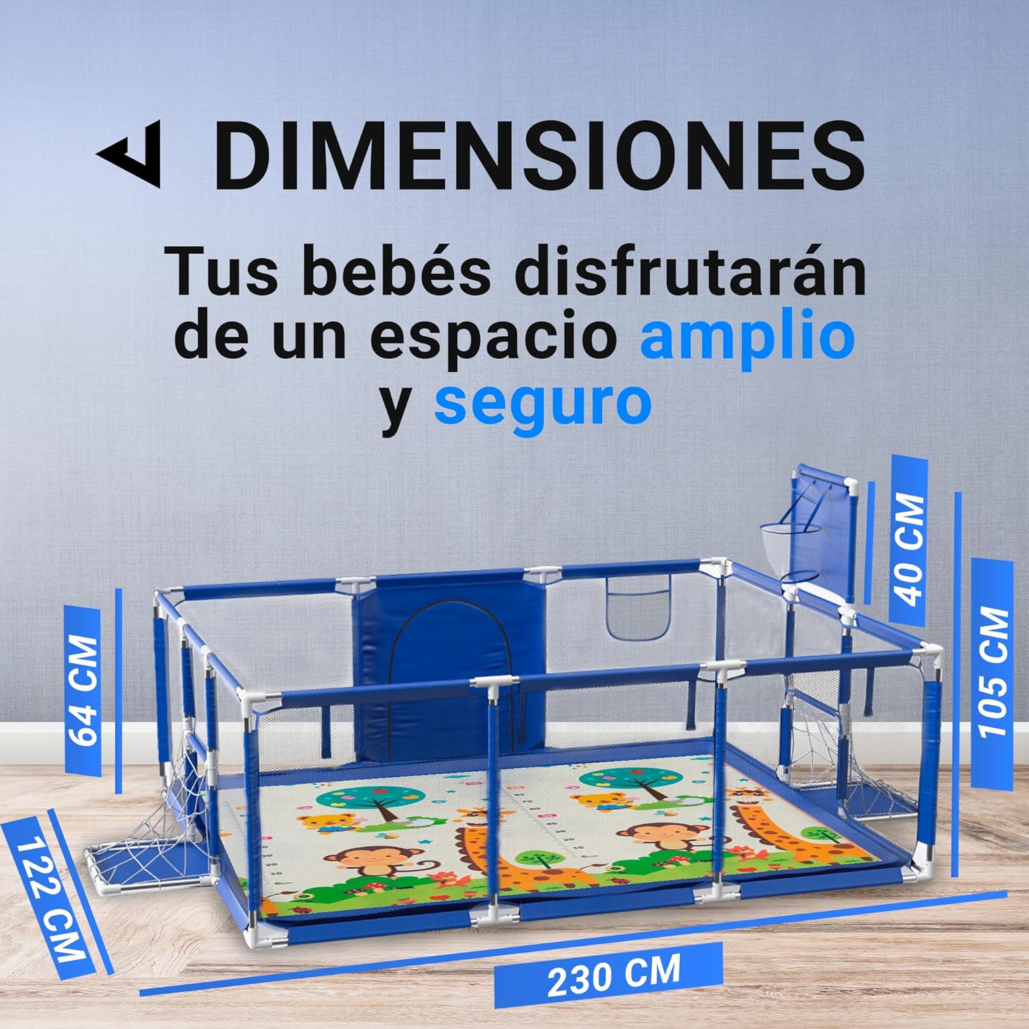 Thumbnail 3 de JUPPLIES Parque Infantil Bebé 180x120 cm