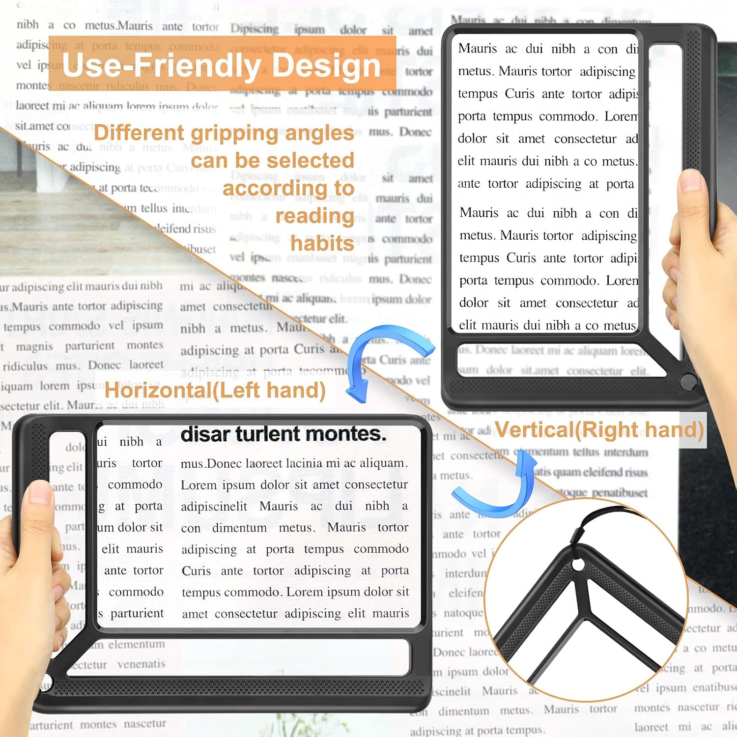 Thumbnail 4 de Tobegiga 5X Full Page Magnifying Glass for Reading (lightweight rectangular magnifier)