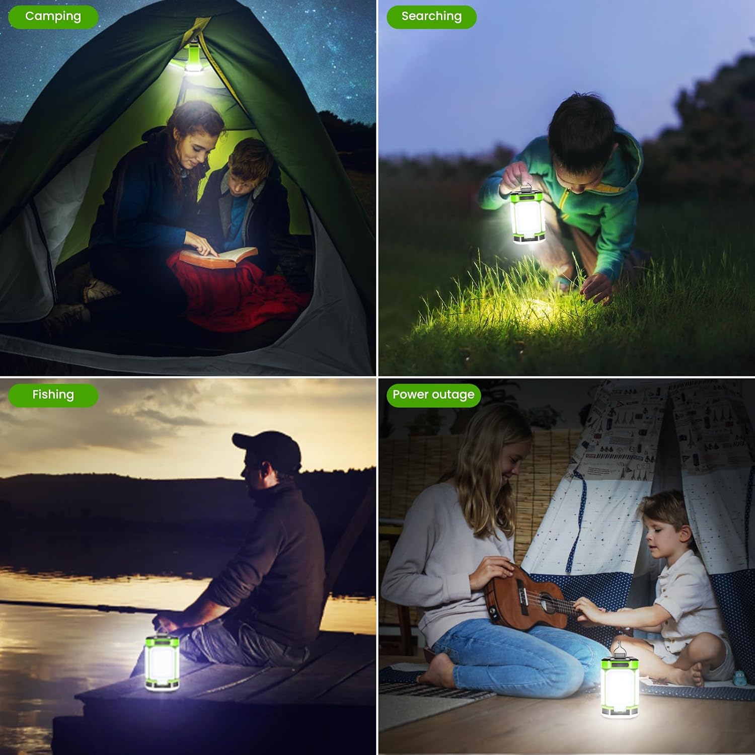 Thumbnail 6 de Lampada da Campeggio BICKON: lanterna ricaricabile USB a 60 LEDs, 5 modalità e 25+ ore di autonomia