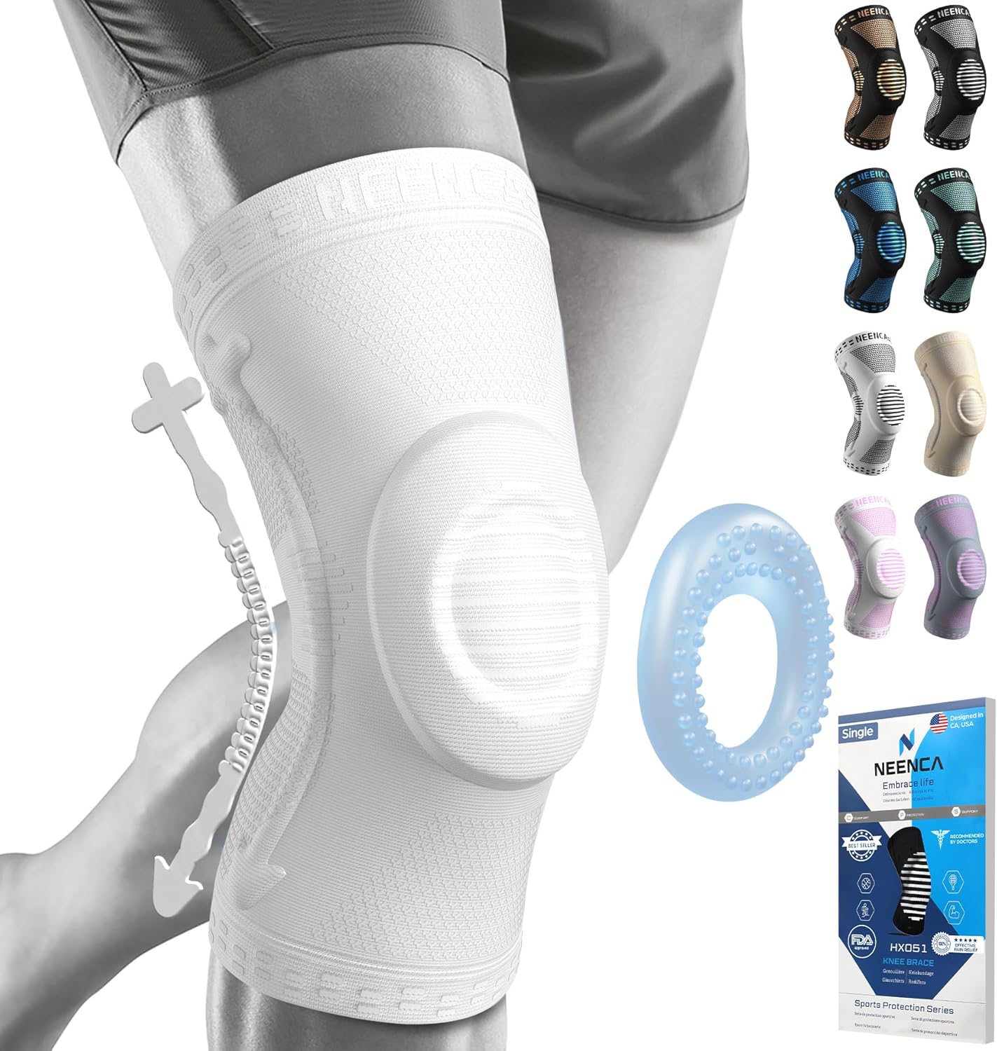 Detalle de NEENCA Professional Knee Brace for Pain Relief and Stability