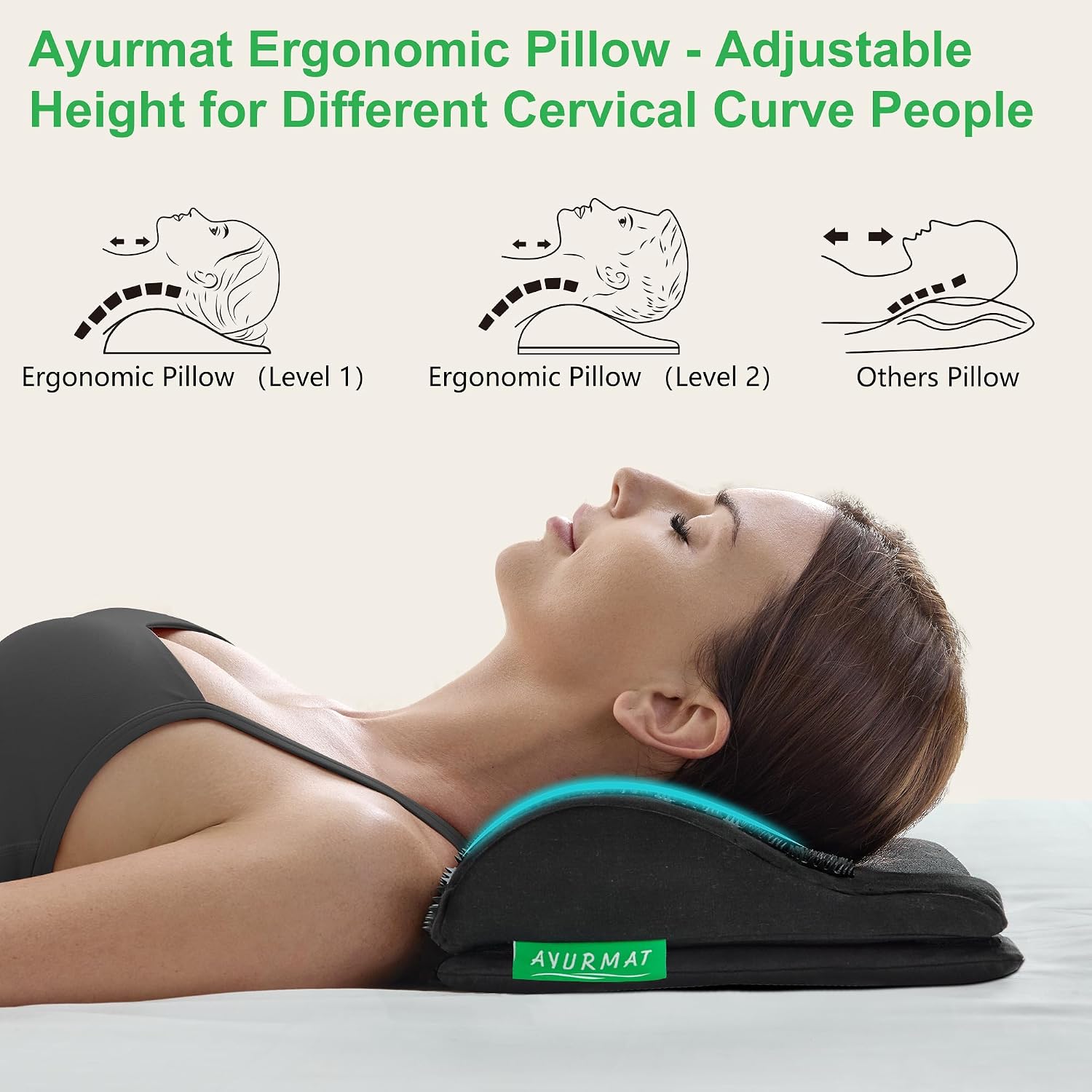 Detalle de AyurMat AyurMat-DE Acupressure Mat and Pillow Set with Linen and Coconut Fibre