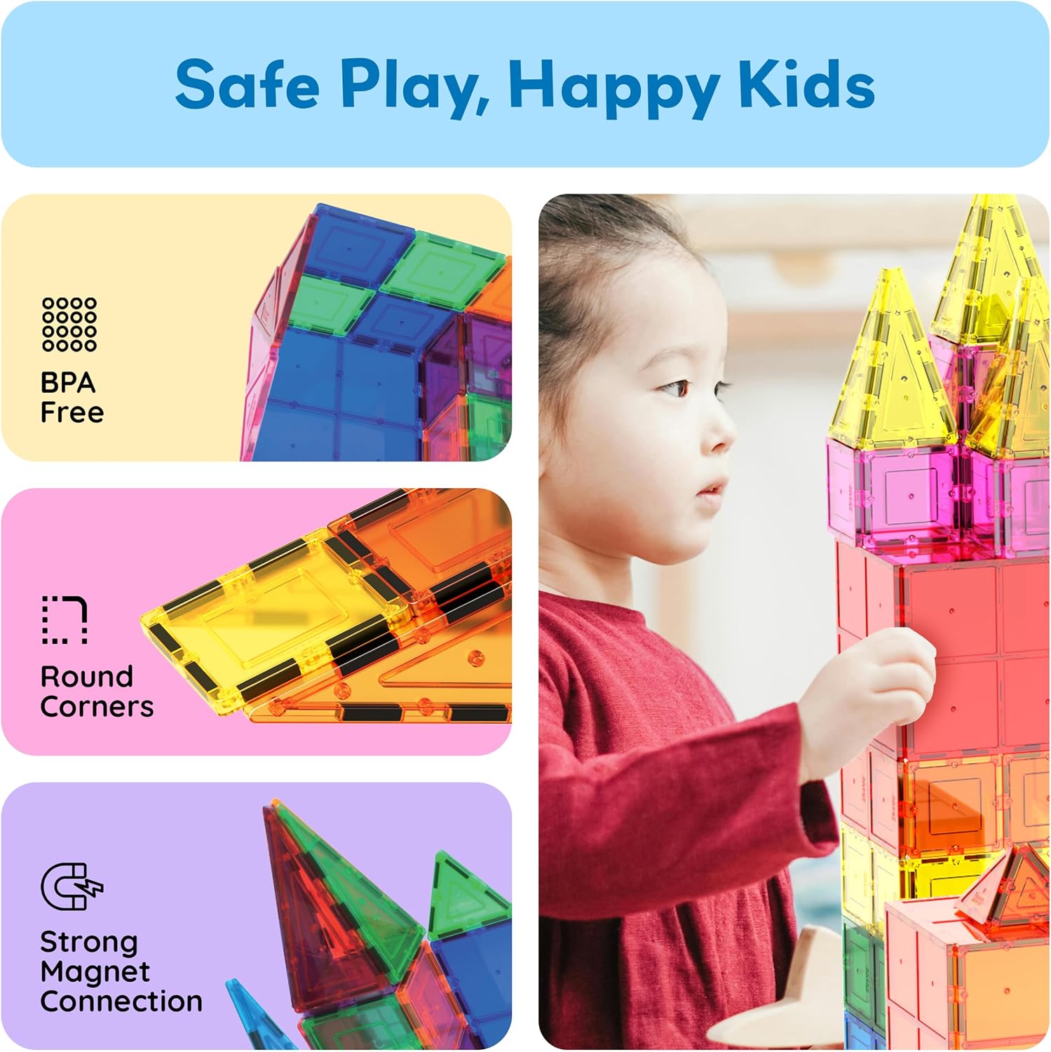 Detalle de PicassoTiles 60 Piece Magnetic Building Set