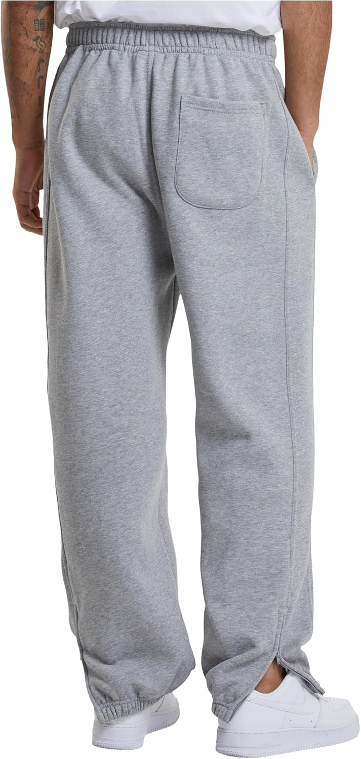 Detalle 2 de Urban Classics Sweatpants för herr med borstad fleece och dragkedjor vid anklarna