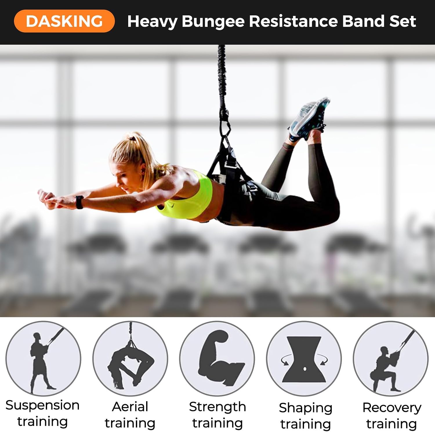 Detalle 2 de DASKING Heavy Bungee Resistance Band Set