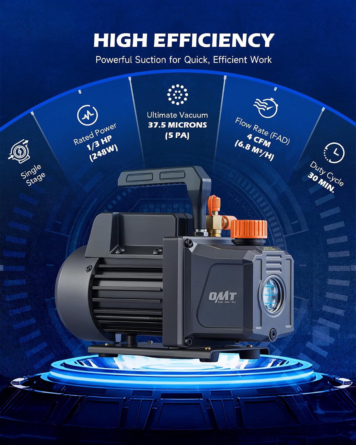 Thumbnail 6 de Orion Motor Tech 1/3 hp 4 cfm AC vacuum pump kit