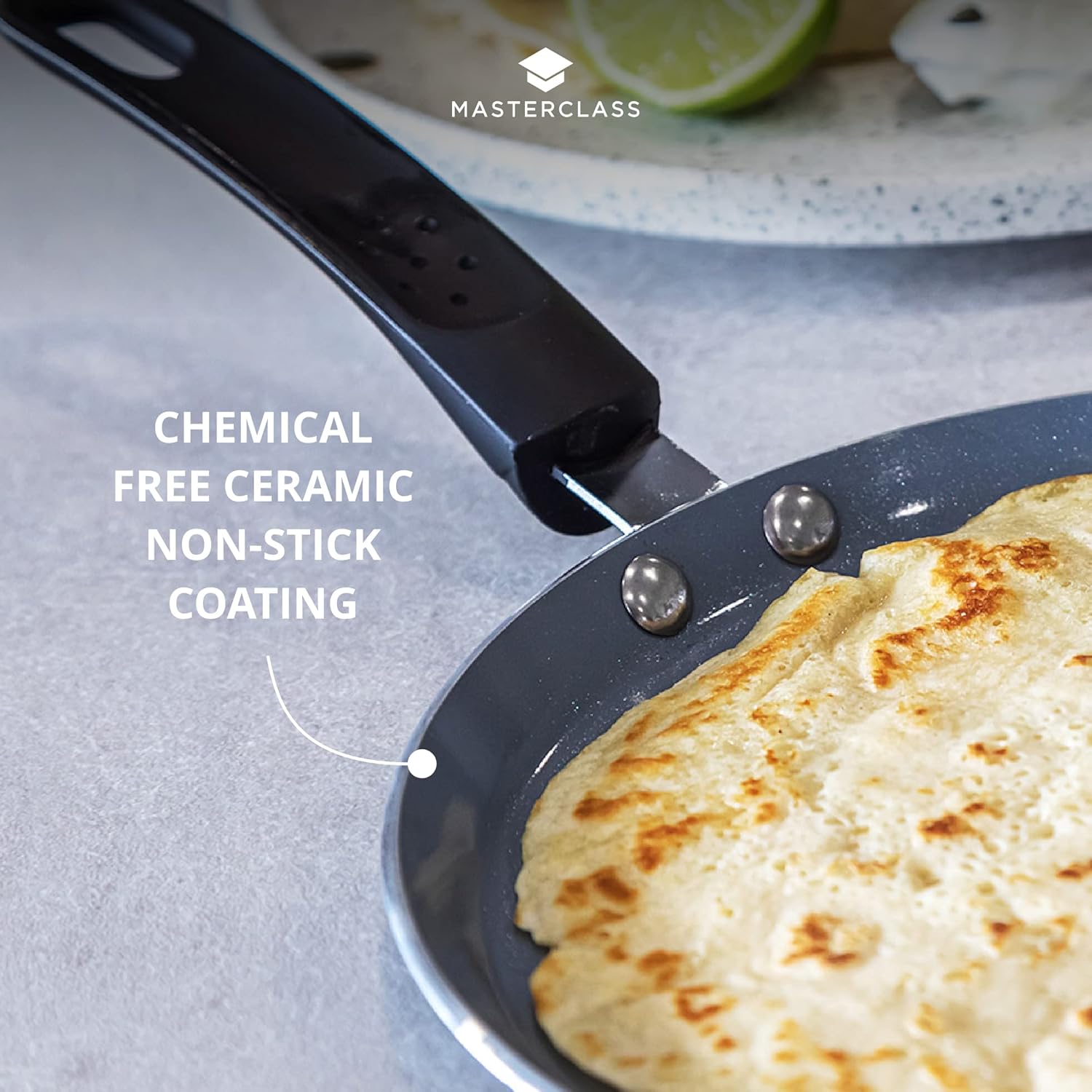 Detalle de MasterClass Poêle à Crêpes Antiadhésive Eco, 24 cm – Sécurité Induction