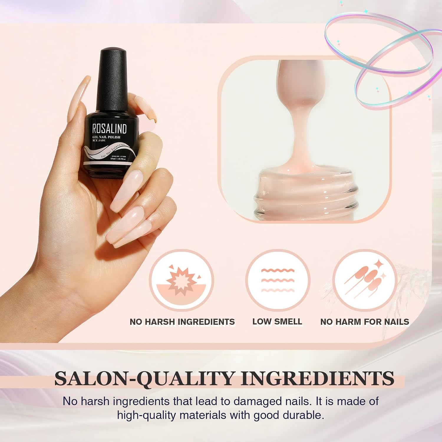 Thumbnail 5 de ROSALIND Builder Nude Gel 7-in-1 Hard Gel, 15 ml, Self-Leveling