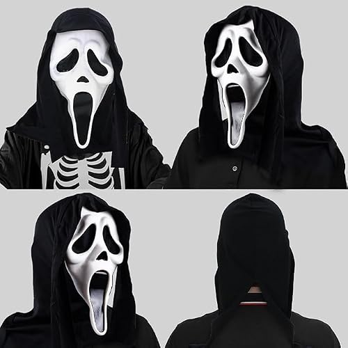 Detalle 1 de ROMANVIC Ghost Face Maske aus Latex für Halloween und Mottopartys