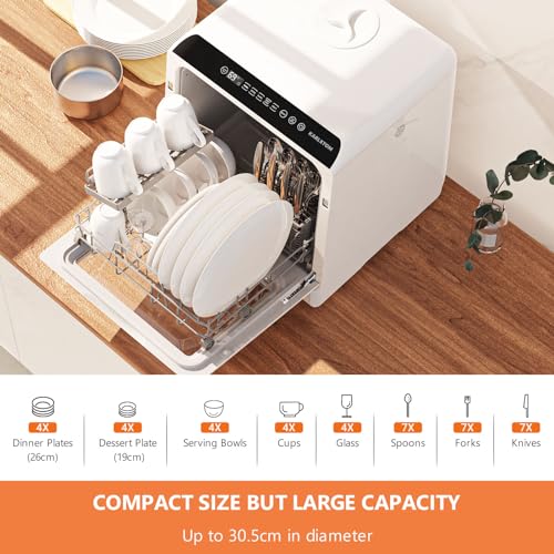 Detalle de Karlxtom Table Top Dishwasher 6 Programs: Compact Power for Small Households