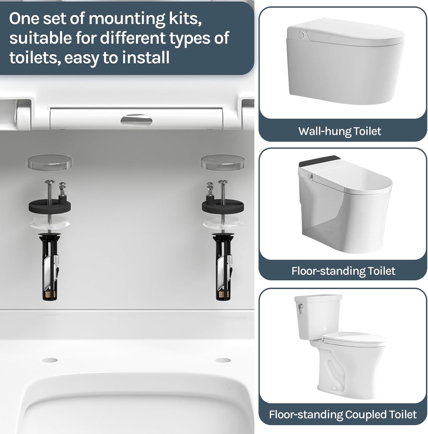 Thumbnail 5 de WOLTU 2-in-1 D-Shape Toilet Seat with Removable Child Seat, Soft Close, Quick Release and Adjustable Hinges