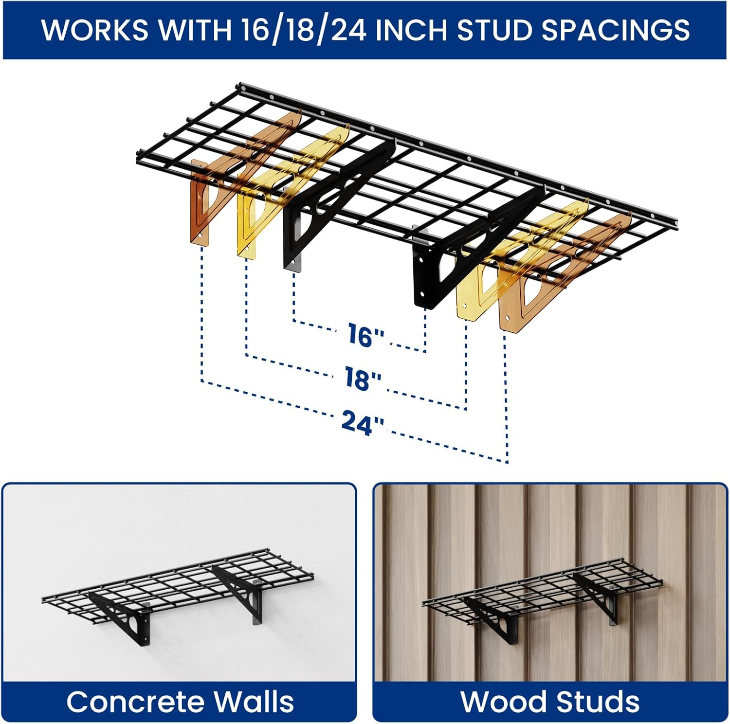 Thumbnail 5 de FLEXIMOUNTS 1x3ft Garage Shelving Wall-Mounted (Classic Series) — Heavy-Duty Wall Shelf Rack, Holds Up to 150 lbs