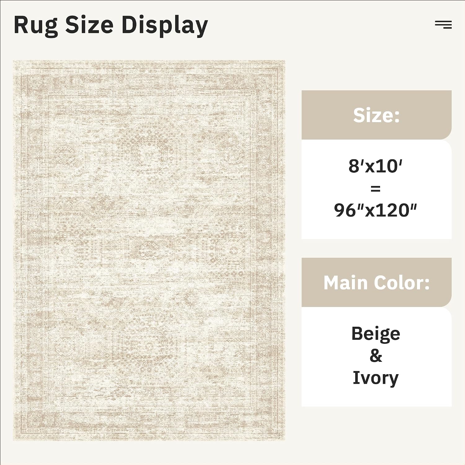 Detalle de Soalmost washable area rug 8x10