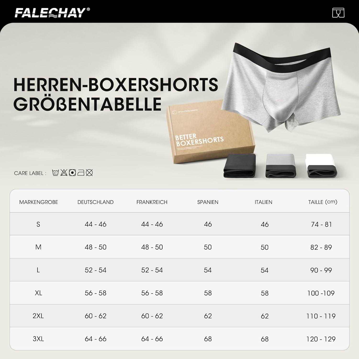 Thumbnail 6 de Falechay Boxershorts Herren im 6er-Pack – Baumwolle ohne kratzende Etiketten (Gr. S–3XL)