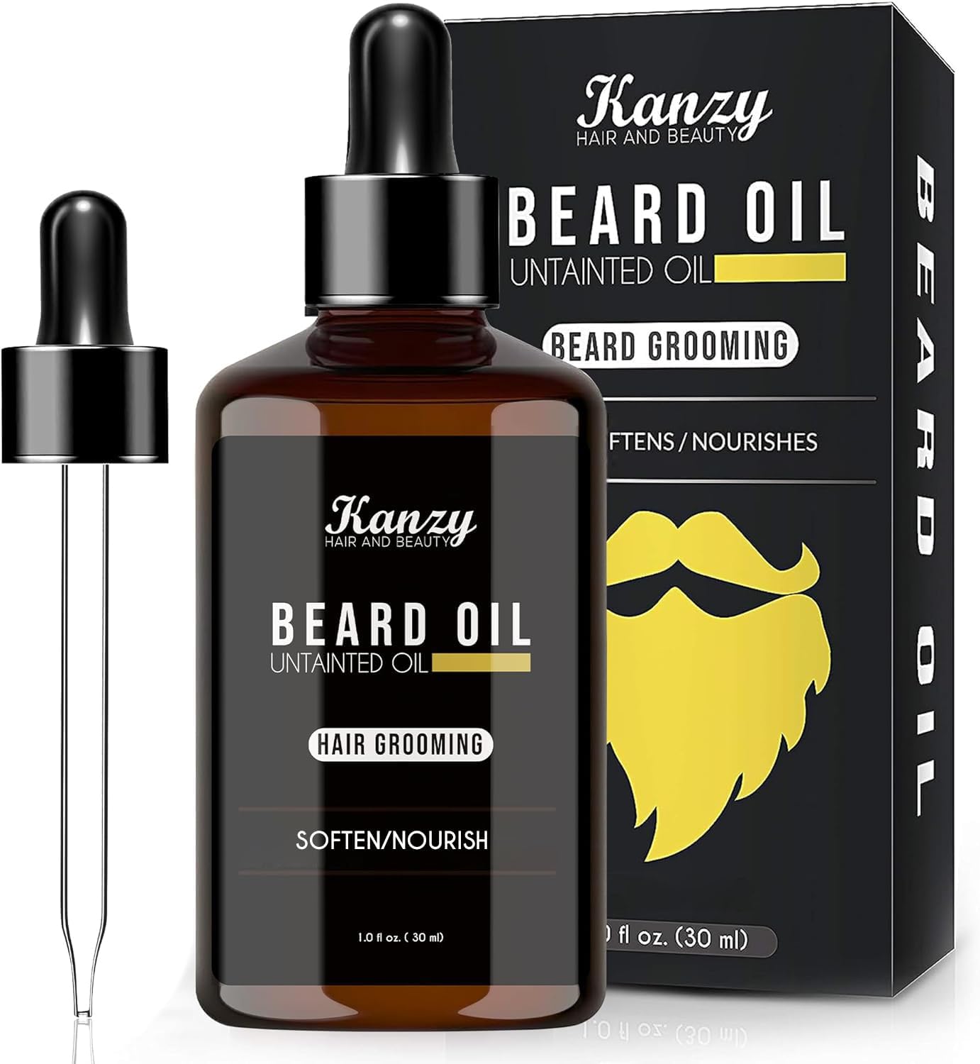 Detalle de KANZY HAIR AND BEAUTY baardolie 30 ml met jojoba, argan en vitamine E