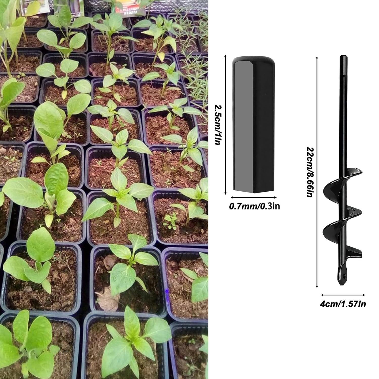 Thumbnail 4 de Garden Auger Drill Bit for Planting (manganese steel) for 3/8 in hex drive — bulb planter & post hole digger