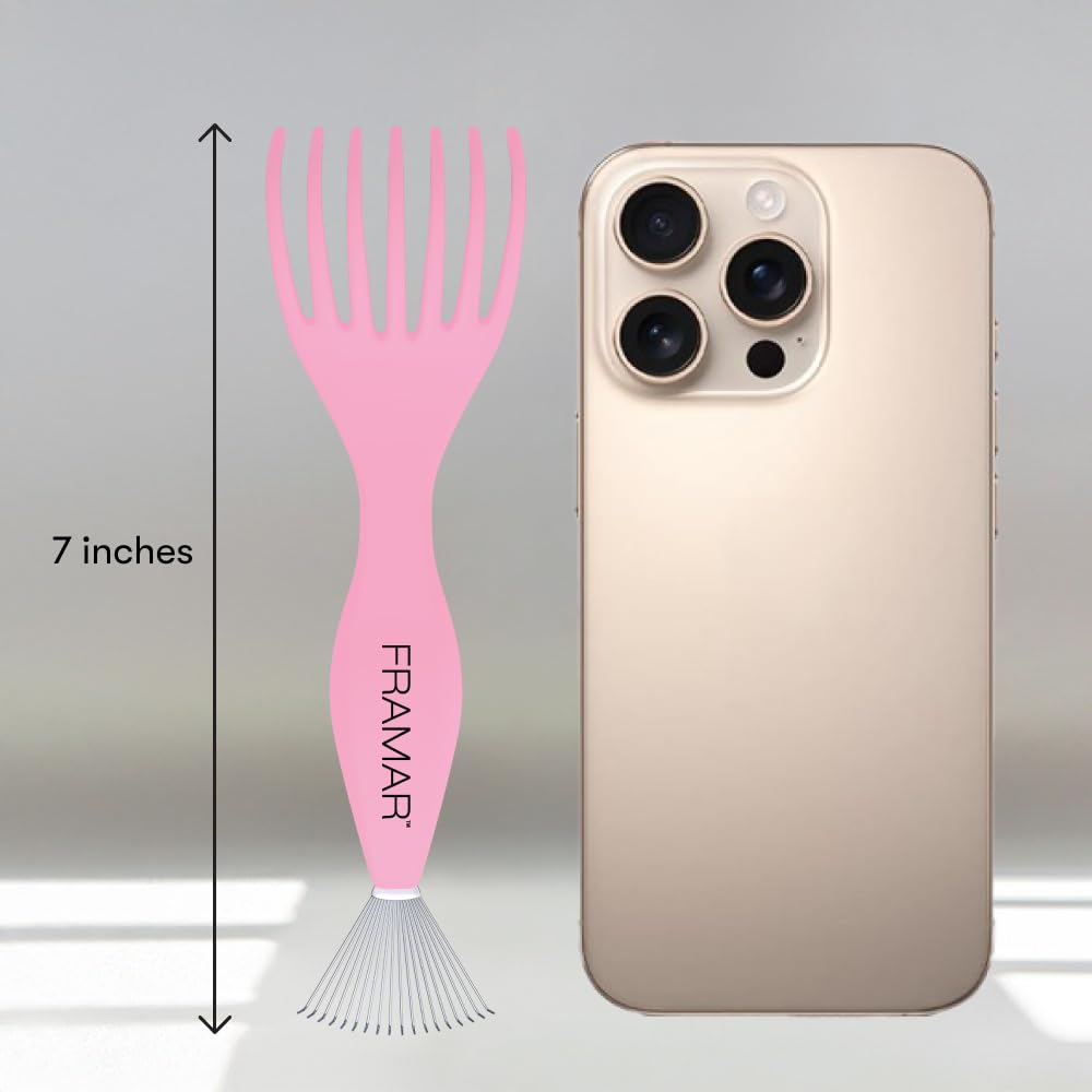 Thumbnail 6 de FRAMAR Premium Hair Brush Cleaner Tool, Pink, Dual-Edge Design