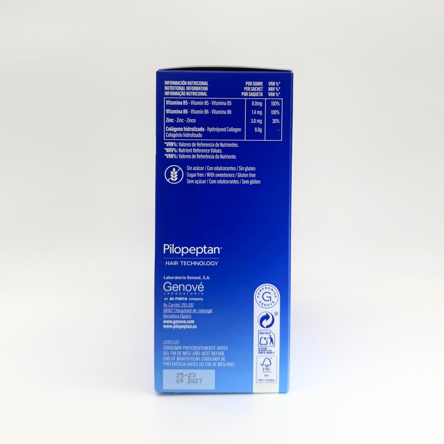 Detalle de Pilopeptan Intensive | Anticaída Capilar Cabello y Uñas | 30 Sobres