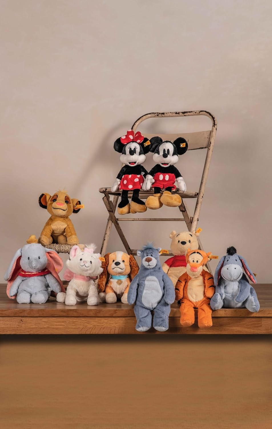 Detalle de Steiff 24658 Katze Marie (24 cm) – Soft Cuddly Friends im Disney-Look, Weiß/Rosa