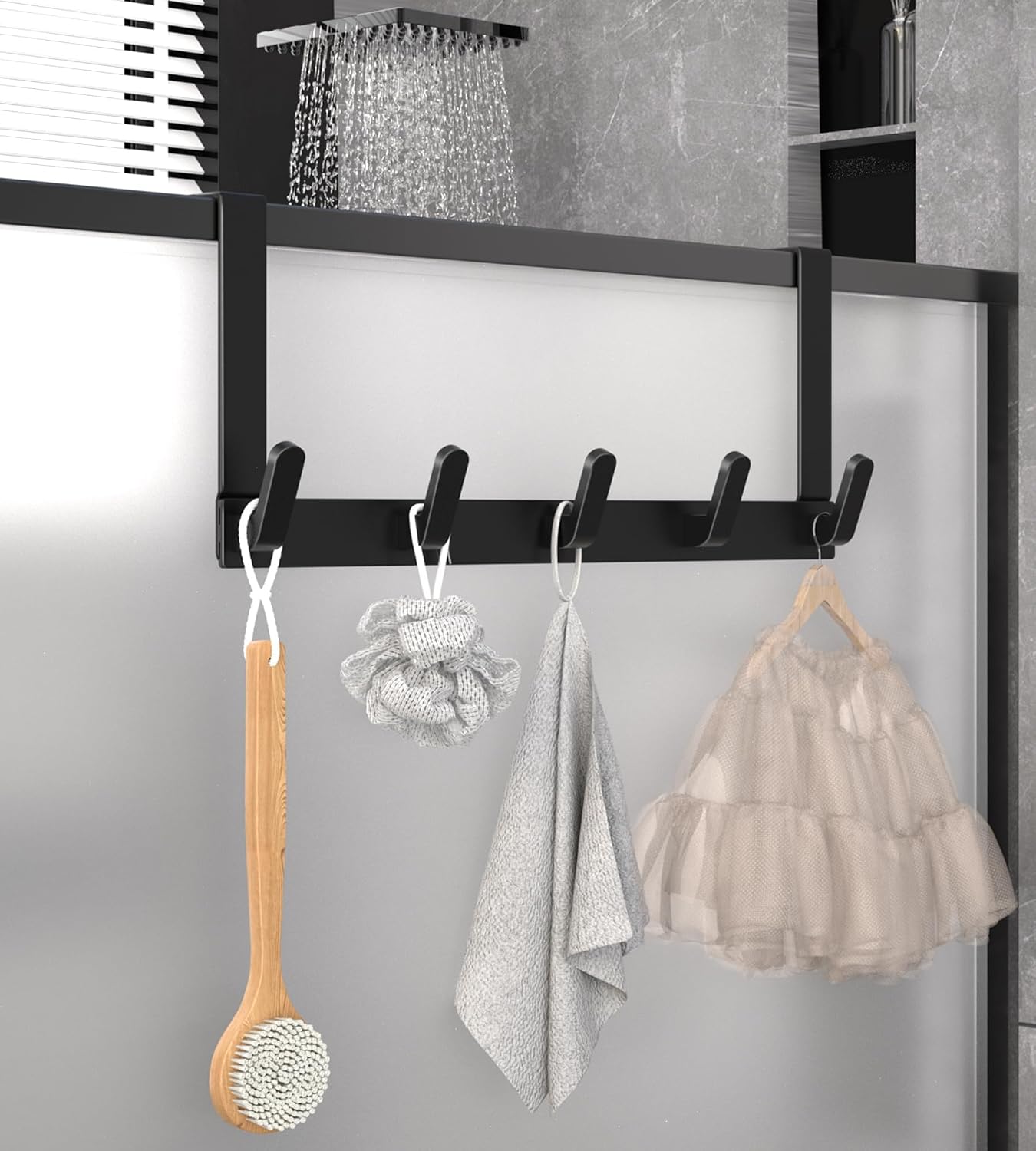 Thumbnail 6 de KitchLife Coat Hooks-1 Pack Over-the-Door 5-Hook Organizer, Matte Black