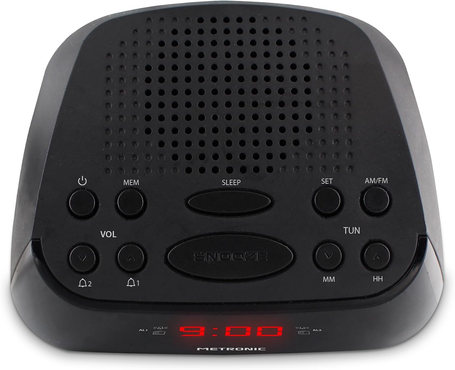 Detalle de METRONIC 477003 Radio-Réveil FM Double Alarme – Grand écran LED rouge